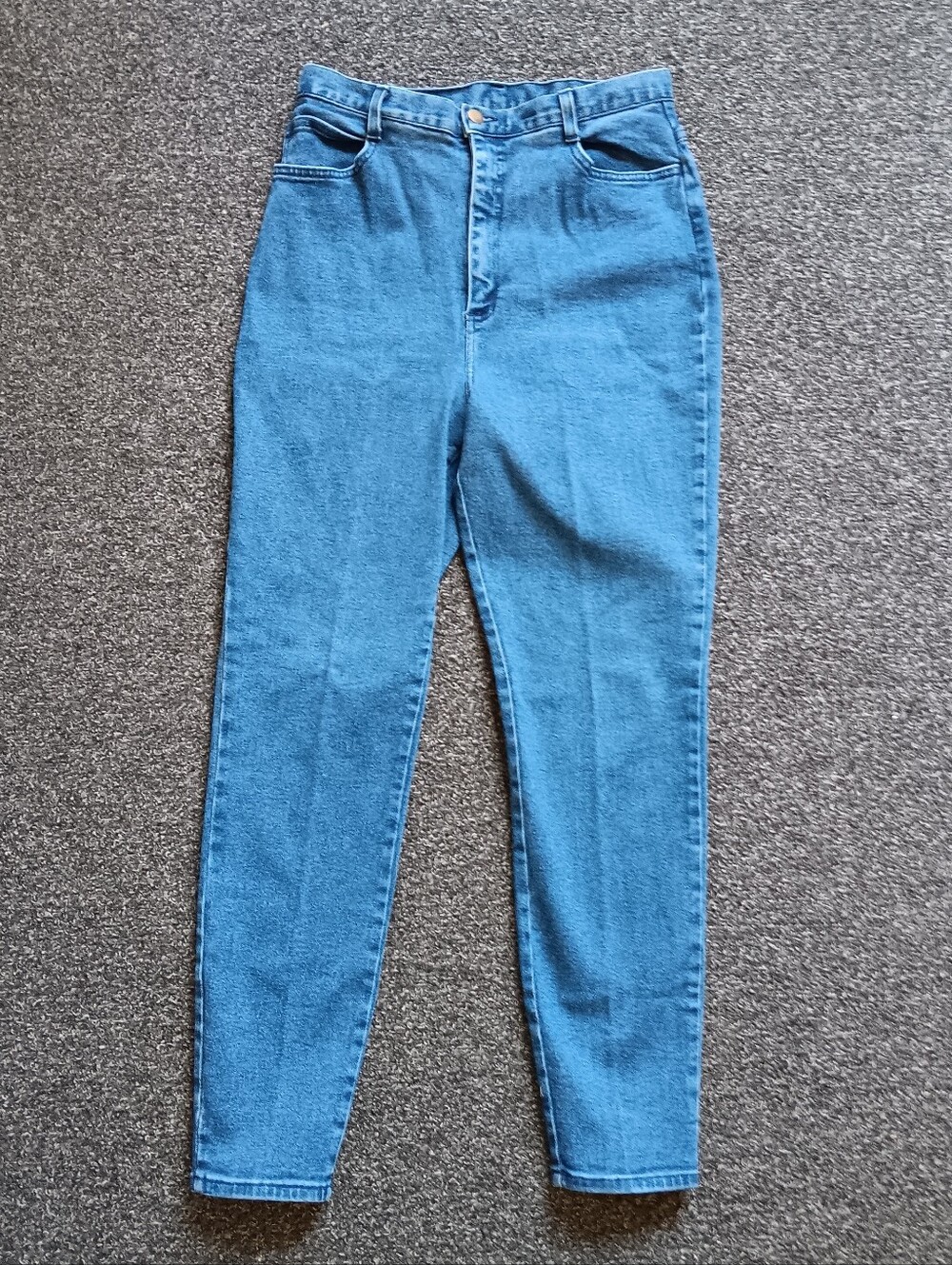 Forenza USA 80s 90s Vintage Blue Denim Tapered High Waist Jeans Womens 16